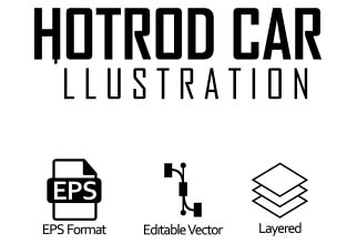 Hotrod car illustration - EPF format, editable vector, layered